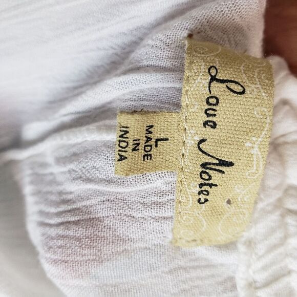 Love Notes Off-Shoulder Pink and White Rayon Blouse sz large - Picture 7 of 8